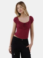 No Boundaries Pucker Peasant Top, Women’s