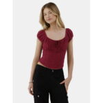 No Boundaries Pucker Peasant Top, Women’s