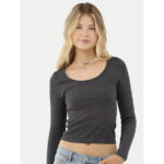 No Boundaries Seamless Scoop Neck Tee with Long Sleeves, 2-Pack, Women’s