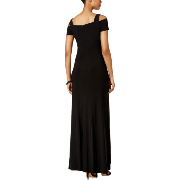 NW Nightway Womens Black Cold Shoulder Evening Dress Gown Petites 10P BHFO 0879