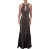 NW Nightway Womens Black Glitter Lace Keyhole Evening Dress Gown 4 BHFO 5379