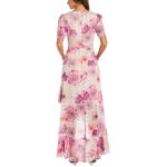 NW Nightway Womens Pink Ruffled Long Evening Dress Gown 10 BHFO 7668