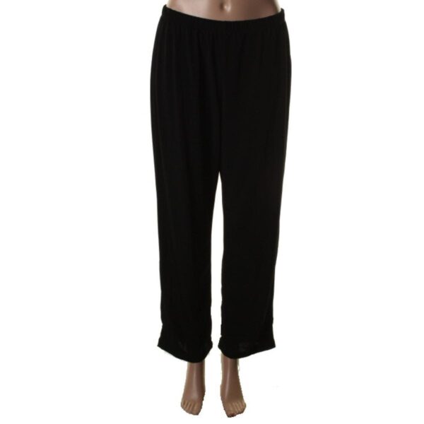 NY Collection Womens Black Matte Jersey Wide Leg Pants Petites PM BHFO 7040