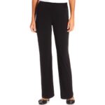 NY Collection Womens Black Matte Jersey Wide Leg Pants Petites PS BHFO 7427