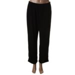 NY Collection Womens Black Matte Jersey Wide Leg Pants Petites PS BHFO 7427