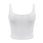 Outfmvch crop tops for women Sleeveless Strappy Tank Double Layer Workout Fitness Casual Crop womens tops tank top for women crop tops White