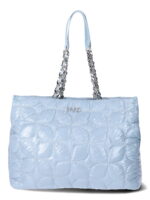 Paris Hilton Women's Carson Quilted Nylon Triple Compartment Tote, Baby Blue