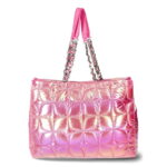 Paris Hilton Women's Carson Quilted Nylon Triple Compartment Tote, Iridescent Pink