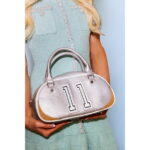 Paris Hilton Women's Number 11 Bowler Bag, Silver Metallic