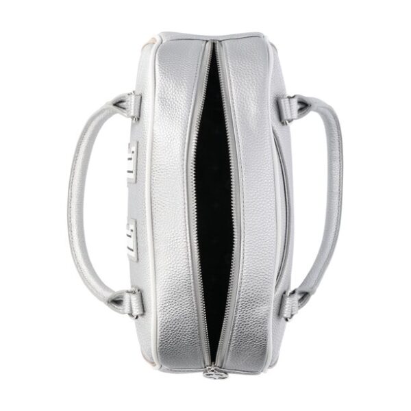 Paris Hilton Women's Number 11 Bowler Bag, Silver Metallic