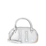 Paris Hilton Women's Number 11 Bowler Bag, Silver Metallic