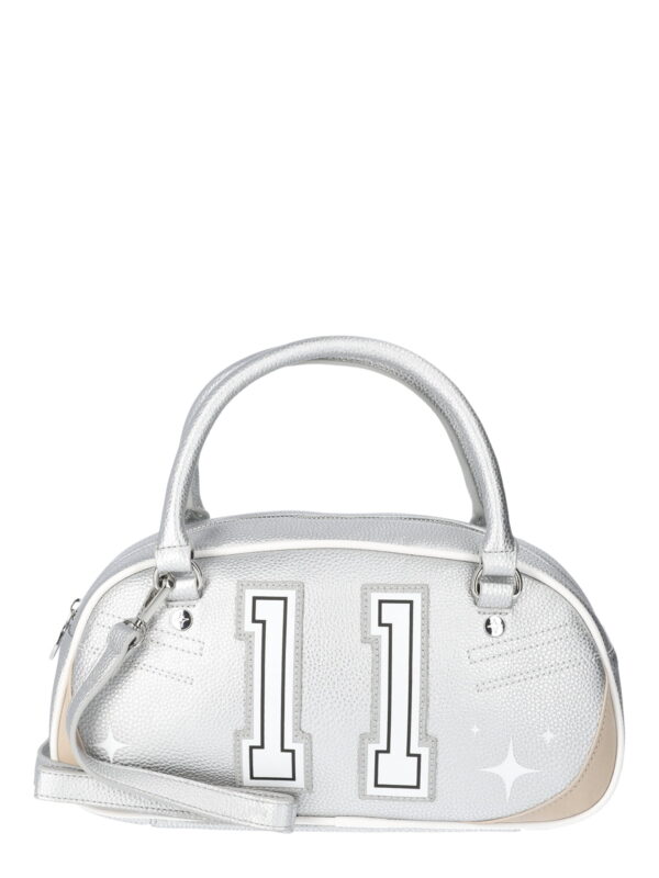 Paris Hilton Women's Number 11 Bowler Bag, Silver Metallic