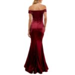 Pear Culture Womens Red Satin Long Formal Evening Dress Gown Juniors 0 BHFO 8718