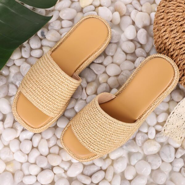 Platform Sandals for Women Espadrille Sandals Wedge Sandals for Women Cute Beach Straw Raffia Sandals Comfortable Brown Sandals Vacation for Women