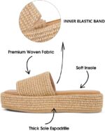 Platform Sandals for Women Espadrille Sandals Wedge Sandals for Women Cute Beach Straw Raffia Sandals Comfortable Brown Sandals Vacation for Women