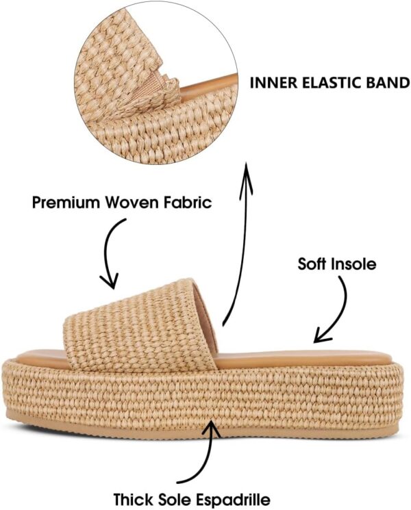 Platform Sandals for Women Espadrille Sandals Wedge Sandals for Women Cute Beach Straw Raffia Sandals Comfortable Brown Sandals Vacation for Women