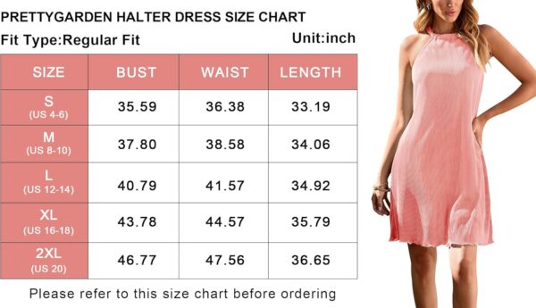 PRETTYGARDEN Halter Dresses for Women 2024 Summer Casual Sleeveless Trendy Ombre Short Dress