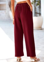 PRETTYGARDEN Women's Wide Leg Suit Pants Loose Fit High Elastic Waisted Business Casual Long Trousers Pant