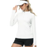 QPNGRP Women's Long Sleeve Shirts UPF 50+ Sun Protection SPF Quick Dry Lightweight T-Shirt Swim Hiking Runing Fishing Tops White M