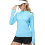 QPNGRP Women's Long Sleeve Shirts UPF 50+ Sun Protection SPF Quick Dry Lightweight T-Shirt Swim Hiking Runing Fishing Tops White M