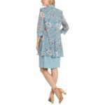 R&M Richards Womens Blue Floral Print Two Piece Dress 16 BHFO 4665