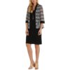 R&M Richards Womens B/W Wear to Work Jacket Two Piece Dress Petites 8P BHFO 2148