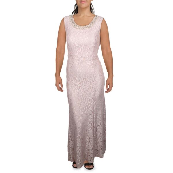 R&M Richards Womens Pink Lace Embellished Formal Evening Dress Gown 18 BHFO 4389