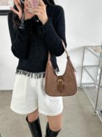 Retro Suede Shoulder Bag For Women Underarm Bag Winter Women's Hobo Bag Purse Tote Bag Commuter Handbag