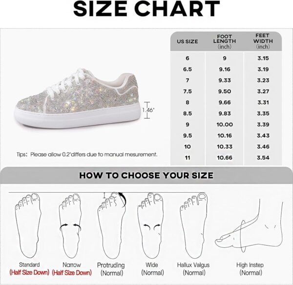 Rhinestone Sneakers for Women, Glitter Sparkle Tennis Shoes Platform Bling Silver Fashion Sparkly Sequin Shoes for Wedding Party Bride Dress