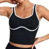 RUNNING GIRL Sports Bras for Women,Longline Workout Crop Tank Tops Padded with Built in Shelf Padded Sports Bra