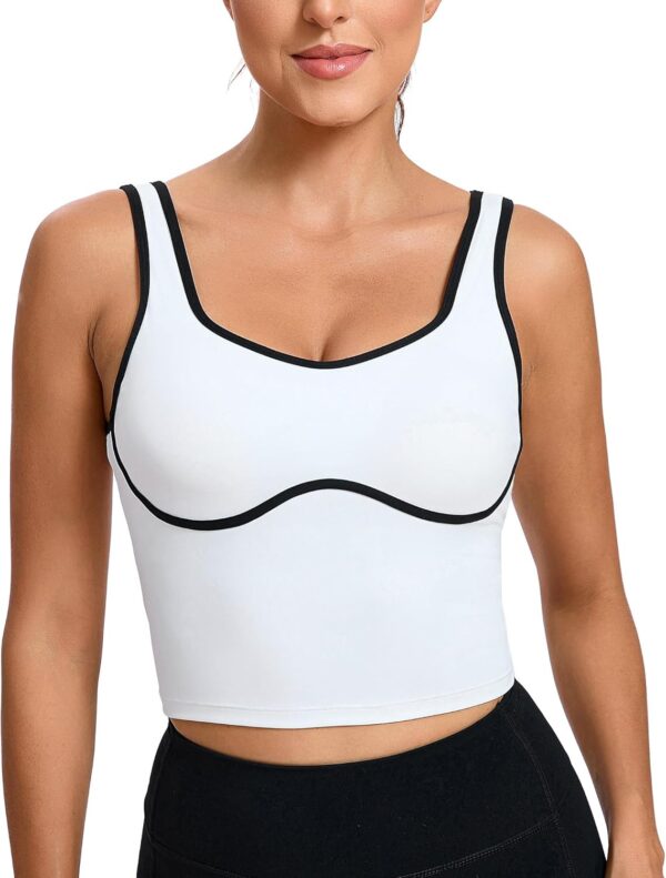 RUNNING GIRL Sports Bras for Women,Longline Workout Crop Tank Tops Padded with Built in Shelf Padded Sports Bra