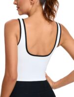 RUNNING GIRL Sports Bras for Women,Longline Workout Crop Tank Tops Padded with Built in Shelf Padded Sports Bra