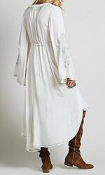 R.Vivimos Womens Cotton Embroidered High Low Long Dresses