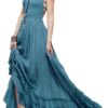 R.Vivimos Womens Summer Boho Sexy Backless Long Dresses