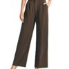 Sarin Mathews High Waisted Wide Leg Pants for Women Business Casual Dress Pant Palazzo Long Work Trousers with Pockets