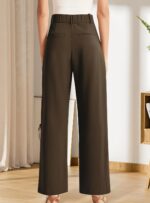 Sarin Mathews High Waisted Wide Leg Pants for Women Business Casual Dress Pant Palazzo Long Work Trousers with Pockets