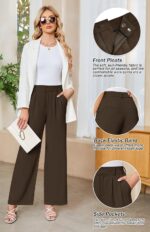 Sarin Mathews High Waisted Wide Leg Pants for Women Business Casual Dress Pant Palazzo Long Work Trousers with Pockets