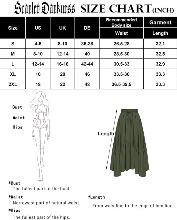 Scarlet Darkness Maxi Skirts for Women High Waist Renaissance Skirt Long Skirt with Pockets