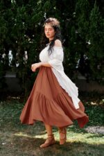 Scarlet Darkness Maxi Skirts for Women High Waist Renaissance Skirt Long Skirt with Pockets