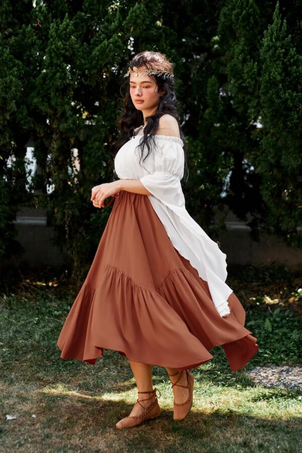 Scarlet Darkness Maxi Skirts for Women High Waist Renaissance Skirt Long Skirt with Pockets