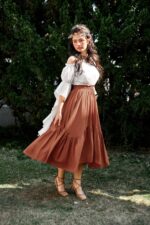 Scarlet Darkness Maxi Skirts for Women High Waist Renaissance Skirt Long Skirt with Pockets