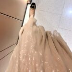 Sequin Long Tulle Skirt Layered Flowy Fairy Sparkle Party Mesh Tea Length Big Hem Skirts for Women