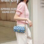 Shoulder Bag for Women Blue Retro Classic Purse Clutch Shoulder Denim/Square/Flower/Weave HandBag