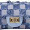 Shoulder Bag for Women Blue Retro Classic Purse Clutch Shoulder Denim/Square/Flower/Weave HandBag