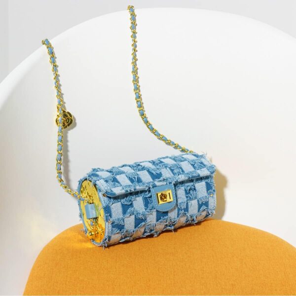 Shoulder Bag for Women Blue Retro Classic Purse Clutch Shoulder Denim/Square/Flower/Weave HandBag