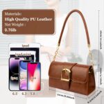 Shoulder Bag for Women, Cute PU Leather Small Brown Purse Handbags, Retro Classic Tote Purses for Women with Removable Strap