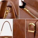 Shoulder Bag for Women, Cute PU Leather Small Brown Purse Handbags, Retro Classic Tote Purses for Women with Removable Strap