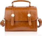 Shoulder Bag for Women, Cute PU Leather Small Brown Purse Handbags, Retro Classic Tote Purses for Women with Removable Strap