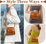 Shoulder Bag for Women, Cute PU Leather Small Brown Purse Handbags, Retro Classic Tote Purses for Women with Removable Strap