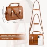 Shoulder Bag for Women, Cute PU Leather Small Brown Purse Handbags, Retro Classic Tote Purses for Women with Removable Strap